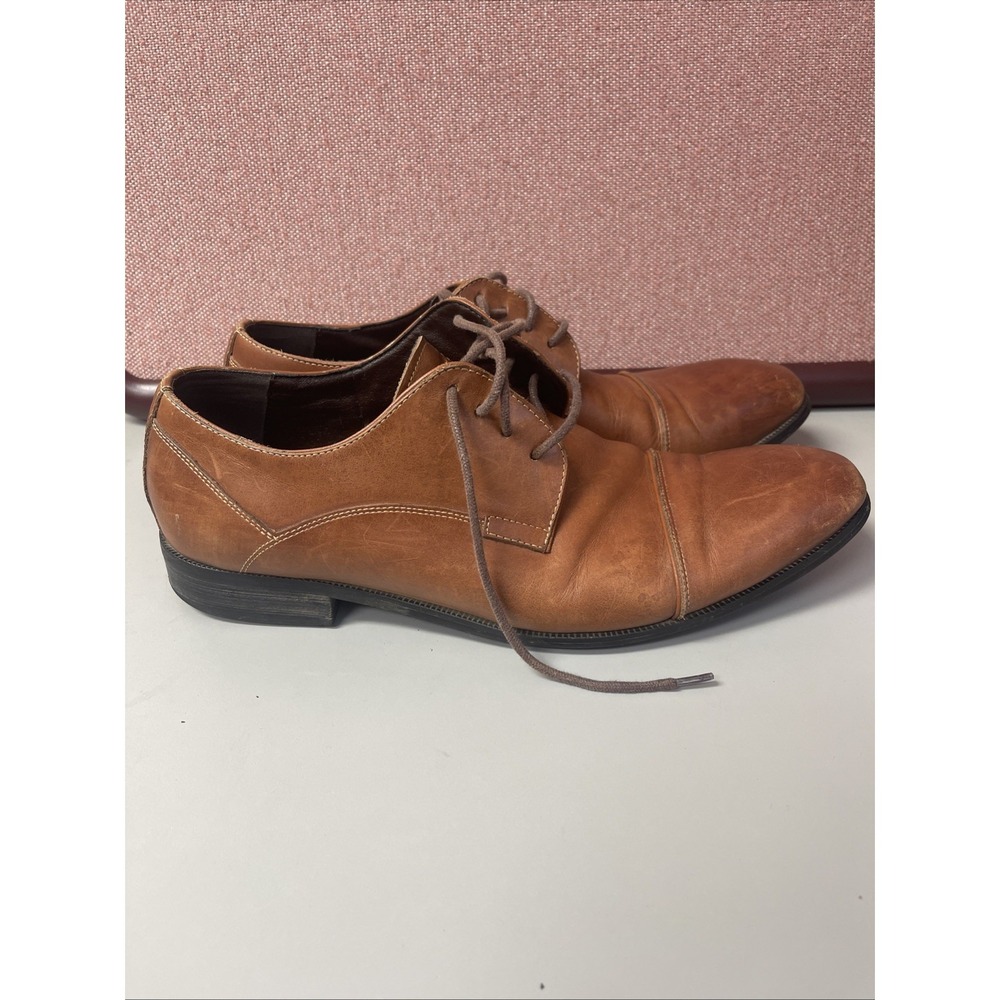 kenneth cole Reaction Brown Leather Lace Up Dress shoes men size 9